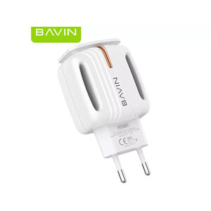 خرید شارژر دیواری فست شارژ لایتنینگ باوین BAVIN 2.4A Dual Lightning Adapter Charger PC265Y