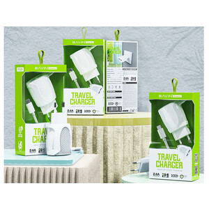 شارژر دیواری یواس‌بی با کابل تایپ سی باوین BAVIN PC365Y 2.4A Dual USB Adapter Charger