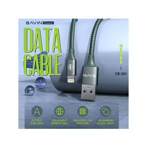 کابل شارژ سریع لایتنینگ باوین Bavin Usb cable Iphone 2.4A CB201