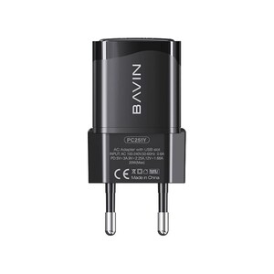 شارژر دیواری تایپ‌سی فست شارژ باوین BAVIN 20W PD Wall Travel Mobile Phone Adapter Fast Charger PC251Y