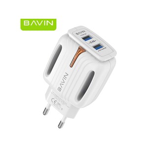 شارژر دیواری فست شارژ یواس‌بی باوین BAVIN 2.4A Dual USB Adapter Charger PC265Y