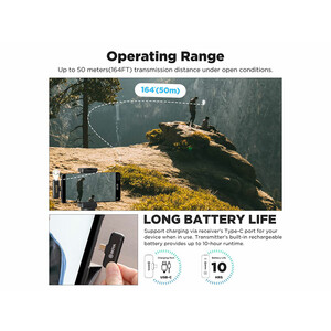 میکروفون تایپ سی بی سیم بویا BOYA BY-WM3T2-U2 Wireless Microphone