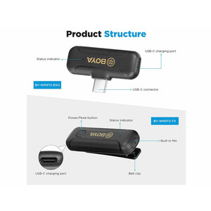 میکروفون تایپ سی بی سیم بویا BOYA BY-WM3T2-U2 Wireless Microphone