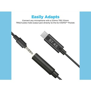 کابل تبدیل بویا Boya BY-K6 3.5mm TRS Female to Type-C Male Audio Adapter for DJI OSMO Pocket