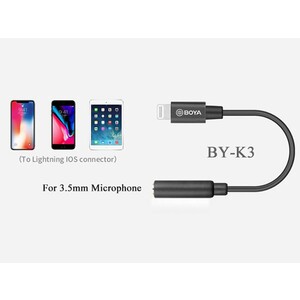 کابل تبدیل بویا BOYA BY-K3 3.5mm TRS Male to Lightning Adapter Cable