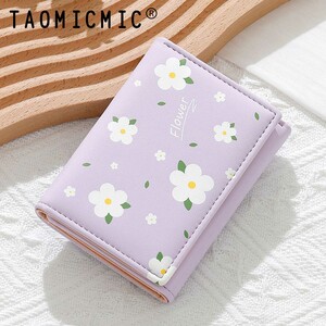 کیف پول زنانه تائومیک میک TAOMICMIC مدل Y9265 تاشو طرح گل بابونه