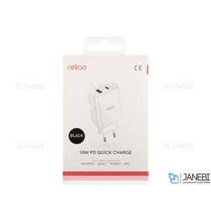 شارژر دیواری 18 وات 2 پورت فست رلیکو Reliqo 18w PD Quick Charger RCH-02