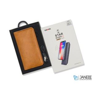 پاوربانک شارژر وایرلس و کیف چرمی ظرفیت ۶۰۰۰ Zhuse ZS-PB-025 6000mAh