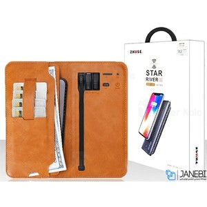 پاوربانک شارژر وایرلس و کیف چرمی ظرفیت ۶۰۰۰ Zhuse ZS-PB-025 6000mAh