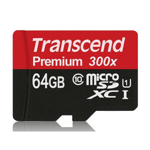 رم میکرو اس‌دی 64 گیگابایت Transcend Class 10 Premium 300X