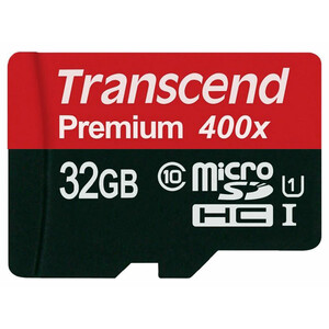 رم میکرو اس‌دی 32 گیگابایت Transcend Class 10 Premium 400X