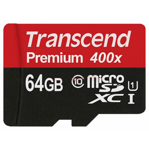 رم میکرو اس‌دی 64 گیگابایت Transcend Class 10 Premium 400X