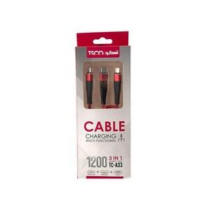 کابل شارژ سه سر تسکو  TSCO TC A33 Lightning/Type-C/microUSB 1.2m