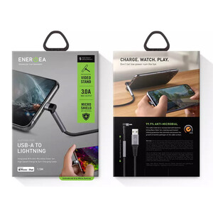 قیمت کابل لایتنینگ مخصوص بازی انرژیا Energea Alutough USB-A TO MFI Lightning ANTI-Microbial Video Standing Cable 1.5M