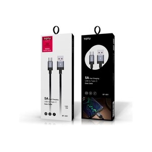 کابل شارژ سریع و انتقال داده تایپ سی توتو Totu Speedy BT-001 Type-C 5A Cable 1m