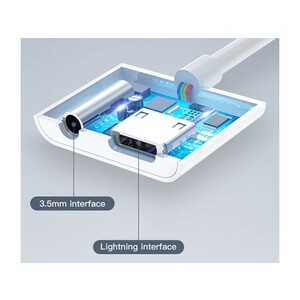 مبدل لایتنینگ به لایتنینگ و صدا توتو Totu EAUC-25 Glory IP to 3.5/ip Audio Charging Adapter