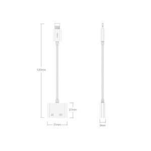 مبدل لایتنینگ به لایتنینگ و صدا توتو Totu EAUC-18 Glory Lightning to Lighting + 3.5mm Audio Converter