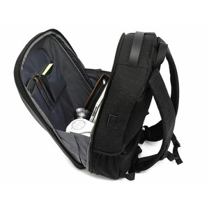 Men Backpack PC Hard Shell with USB 3.0 Charging Port Waterproof Cut Proof 180° Open Business Travel Laptop Backpack 15.6 Inch Black/Gray AP-36