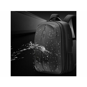 Men Backpack PC Hard Shell with USB 3.0 Charging Port Waterproof Cut Proof 180° Open Business Travel Laptop Backpack 15.6 Inch Black/Gray AP-36