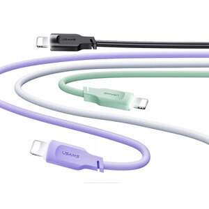 خرید کابل لایتنینگ فست شارژ ال ای دار یوسامز USAMS US-SJ565 Lithe series 1.2 meter USB to Lightning fast charging cable