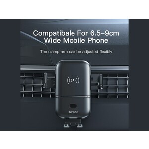 پایه نگهدارنده و شارژر وایرلس یسیدو Yesido C121 Car 15W Fast Qi 2 In 1 Wireless Charger Holder
