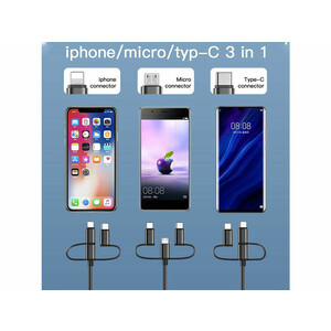کابل 3سر لایتنینگ،تایپسی،میکرو  به Hdmi یسیدو 4k مدل Yesido HM05 3IN1 HDMI CABLE HM05
