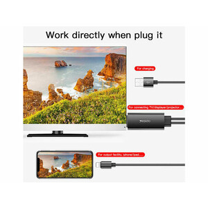 کابل لایتنینگ به Hdmi یسیدو 4k مدل