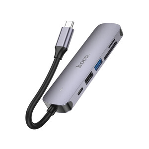فروش هاب تایپ سی 6 پورت هوکو  Hoco Type-C hub “HB28” HDTV + PD + USB3.0 + USB2.0 + SD + TF