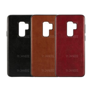 قاب طرح چرم سامسونگ Huanmin Leather Case Samsung Galaxy S9 Plus