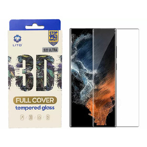 گلس تمام صفحه و تمام چسب سامسونگ اس 22 اولترا لیتو Lito 3D Full Cover Tempered Glass Samsung Galaxy s22 ultra
