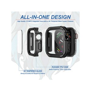 محافظ صفحه نمایش شیشه ای و قاب اپل واچ سری7 سایز 45 میلی متر لیتو LITO S+ Apple Watch Series 7 45mm Armor Glass &amp; Case