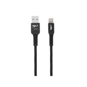 کابل شارژ و انتقال داده لایتنینگ Wolf Lightning Cable 1m