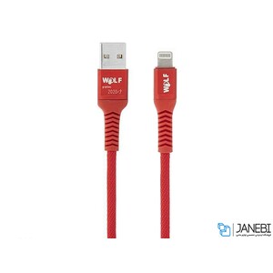 کابل شارژ و انتقال داده لایتنینگ Wolf Lightning Cable 1m