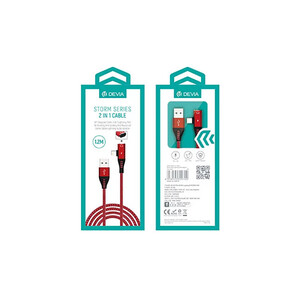 قیمت کابل تبدیل 1 به 2 USB به لایتنینگ دیویا طول 1.2 مترLightning to sound converter and Devia charging port EC085