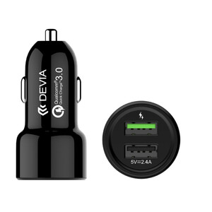 شارژر فندکی فست شارژ ماشین 2.4 آمپر دویا EA030