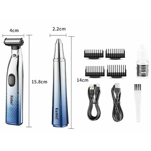 کیت ریش تراش و دستگاه اصلاح موی بینی و گوش کیمی Portable Electric Nose Hair Trimmer Shaver Man Clean Razor Remover Kit