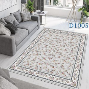 فرشینه کلاسیک گل‌دار کرم نقشیکا | کالا66