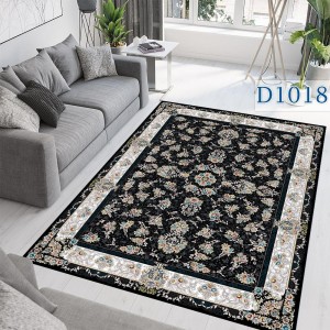 فرشینه کلاسیک گل‌دار مشکی نقشیکا | کالا66