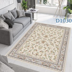 فرشینه کلاسیک گل‌دار کرم نقشیکا | کالا66