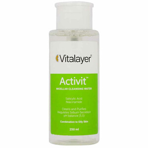 میسلار واتر ویتالیر مدل Activit مناسب پوست چرب و مختلط 250ml
