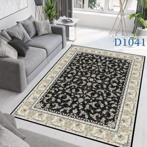 فرشینه کلاسیک گل‌دار مشکی نقشیکا | کالا66