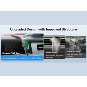 هولدر موبایل مگنتی داخل خودرو بیسوس Baseus C02 Pro Magnetic Wireless Charging Car Mount C40156000111-00