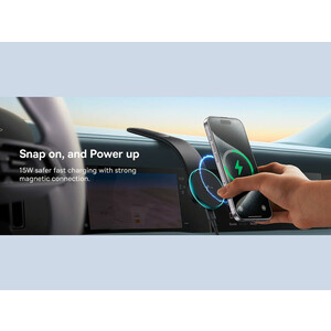 هولدر موبایل مگنتی داخل خودرو بیسوس Baseus C02 Pro Magnetic Wireless Charging Car Mount C40156000111-00