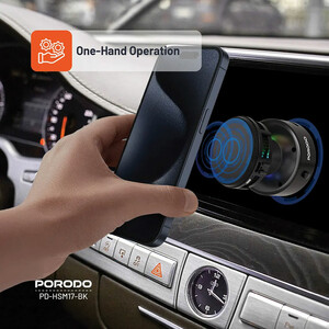 هولدر موبایل، شارژر بی سیم خنک کننده پورودو Porodo مدل PD-HSM17-BK توان 15 وات