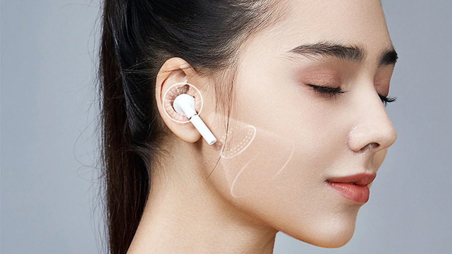حذف نویز با چهار میکروفون توسط هندزفری بی سیم هايلو Haylou T19 True Wireless Earbuds