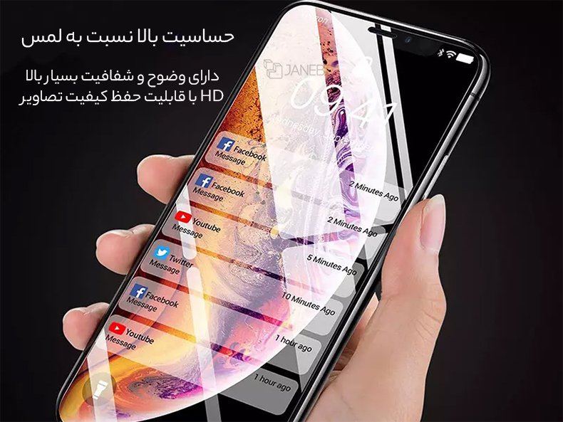 گلس ضد آب آیفون با شفافیت بالا