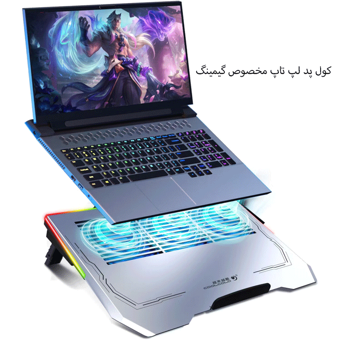 لپتاپ روی استند خنک کننده