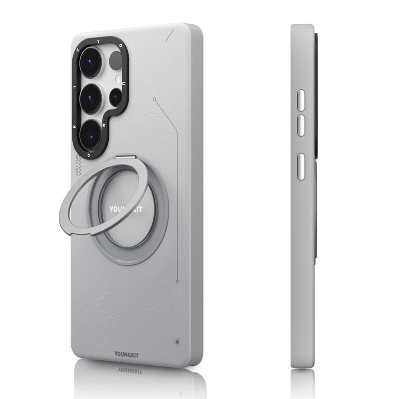 قاب گوشی سامسونگ Samsung S24 Ultra یانگ کیت Youngkit مدل Leather 360° Rotation Ring Stand Case Magsafe