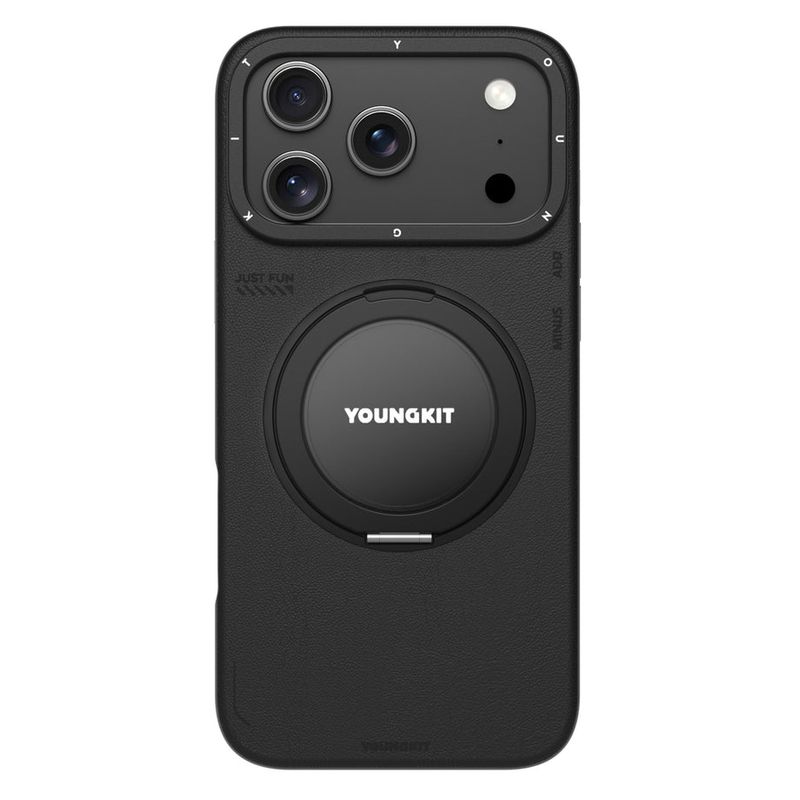 قاب گوشی آیفون iphone 17 pro max یانگ کیت Youngkit مدل Leather 360 Rotation Ring Stand Case Magsafe