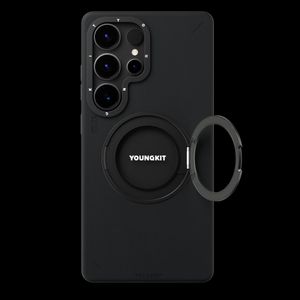 قاب گوشی سامسونگ Samsung S24 Ultra یانگ کیت Youngkit مدل Leather 360° Rotation Ring Stand Case Magsafe